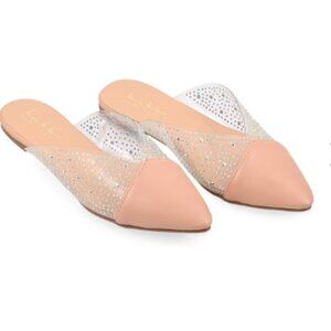 Nicole Miller Mules - Nude and Clear - Size 9